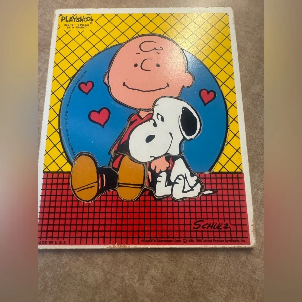Peanuts Snoopy and Friends Building wood puzzle,1950,1958,1952